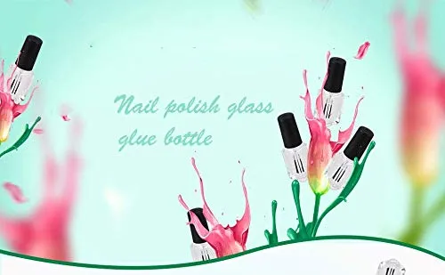 10 Pieces in 10ml Nail Polish Bottle Empty Bottle Refillable Cosmetic Storage Glass Black &