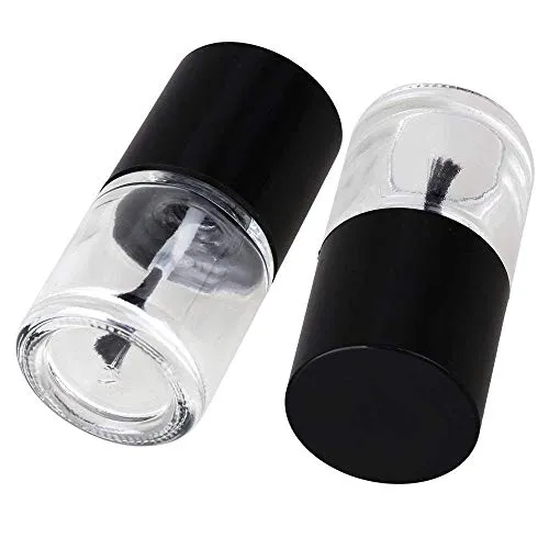 10 Pieces in 10ml Nail Polish Bottle Empty Bottle Refillable Cosmetic Storage Glass Black &