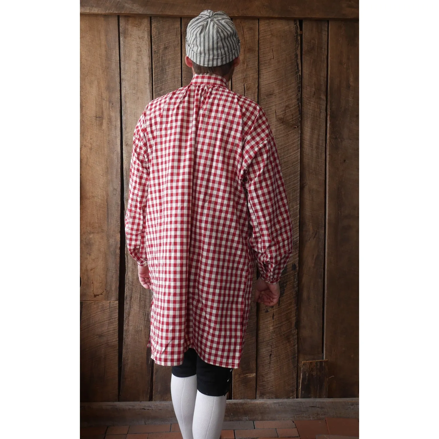 18th Century Workshirt - Red Check Cotton