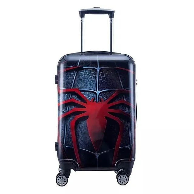 20/24Inch Cool Anime  Captain America Boy Trolley Case Travel Luggage Iron Man Rolling Suitcase