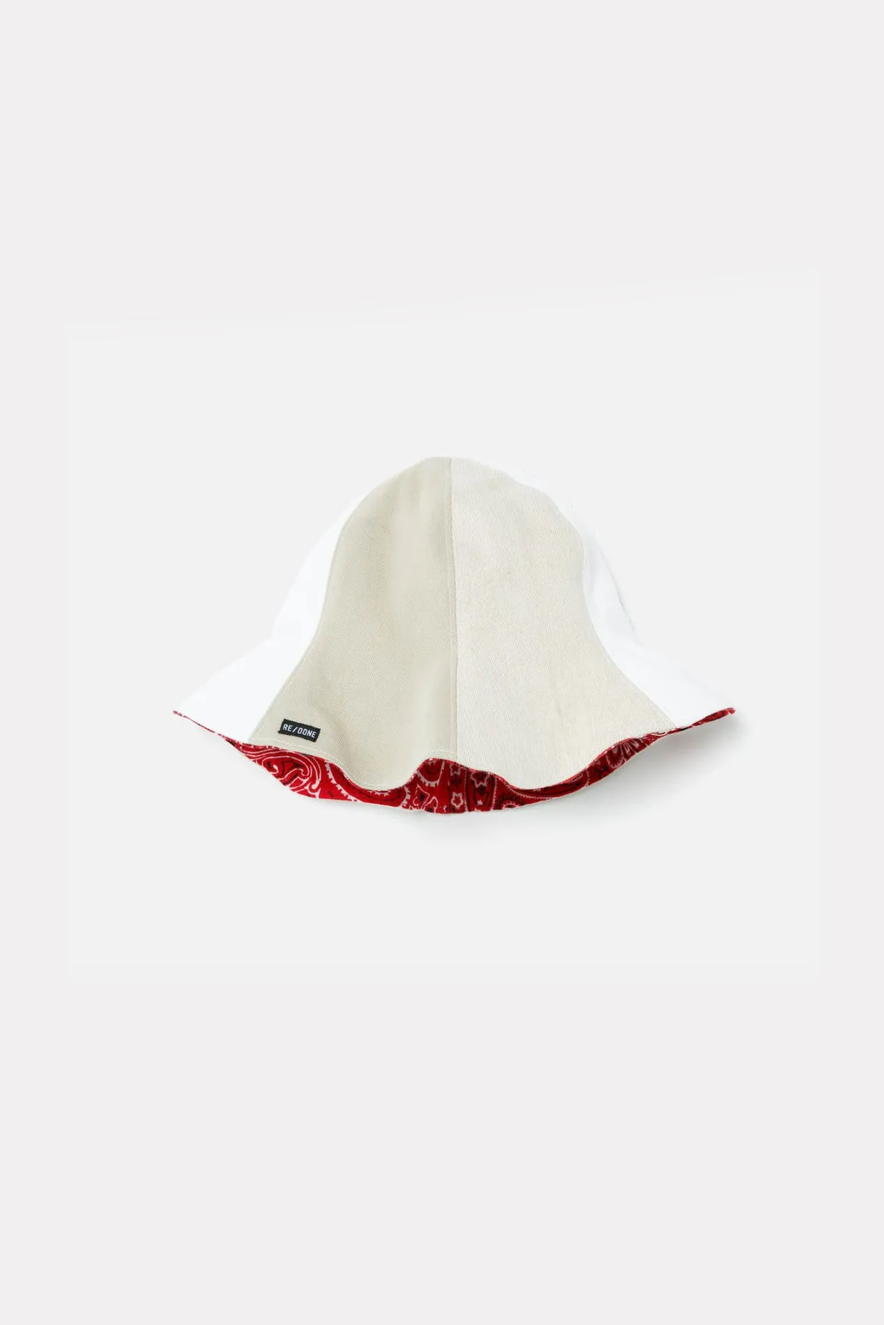 70s Reversible Tulip Hat Beige/Red