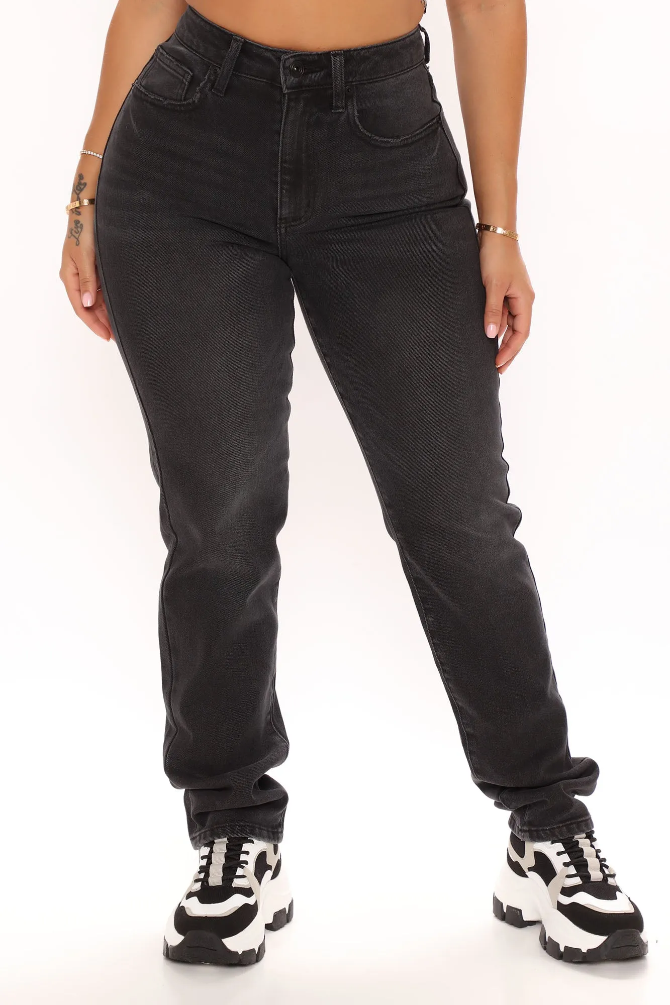 90's Iconic Straight Leg Jeans - Black