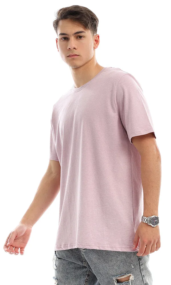 94615 Basic Solid Cotton Short Sleeves Purple Tee