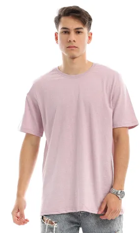 94615 Basic Solid Cotton Short Sleeves Purple Tee