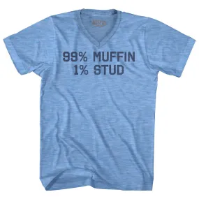 99% Muffin 1% Stud Adult Tri-Blend V-neck T-shirt