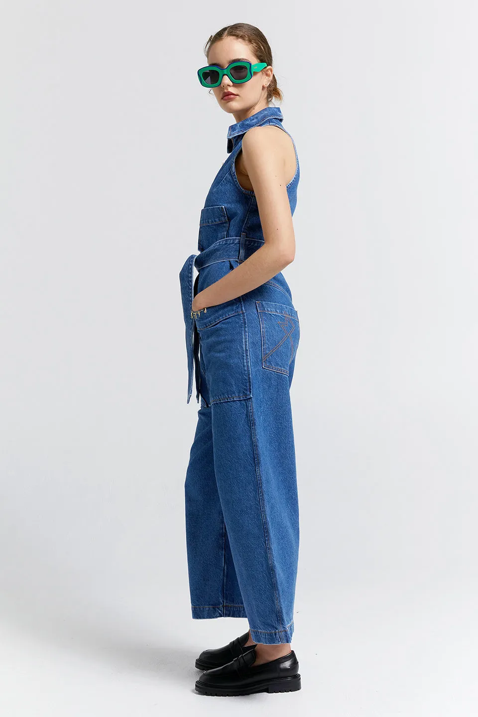 Aeronautical Jumpsuit - Washed Denim