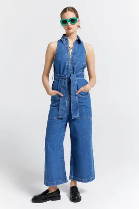 Aeronautical Jumpsuit - Washed Denim