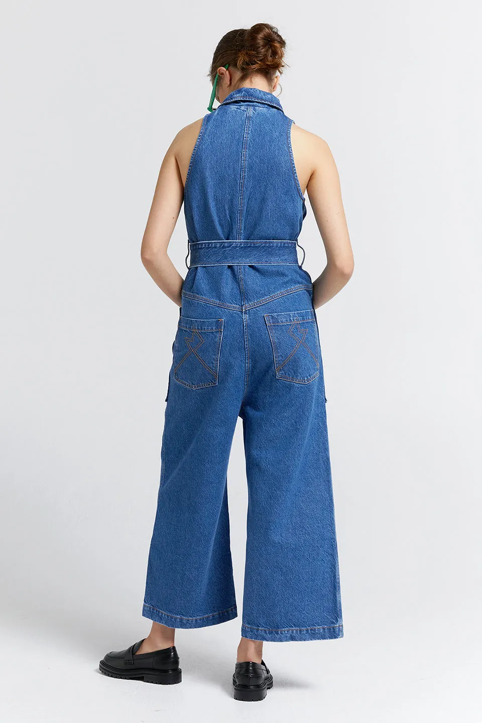 Aeronautical Jumpsuit - Washed Denim