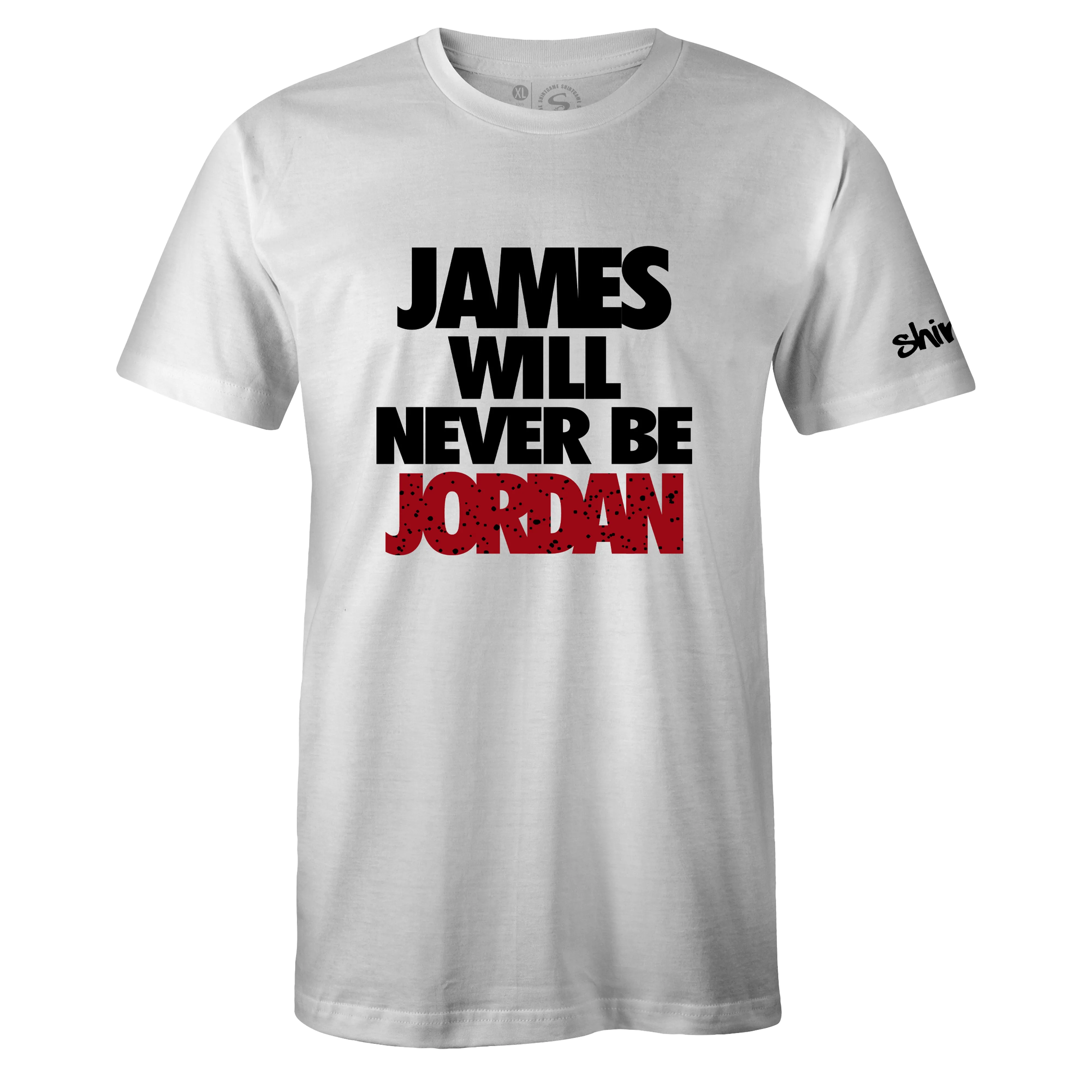 Air Jordan 4 Retro Red Cement Inspired White Crew Neck NEVER T-shirt