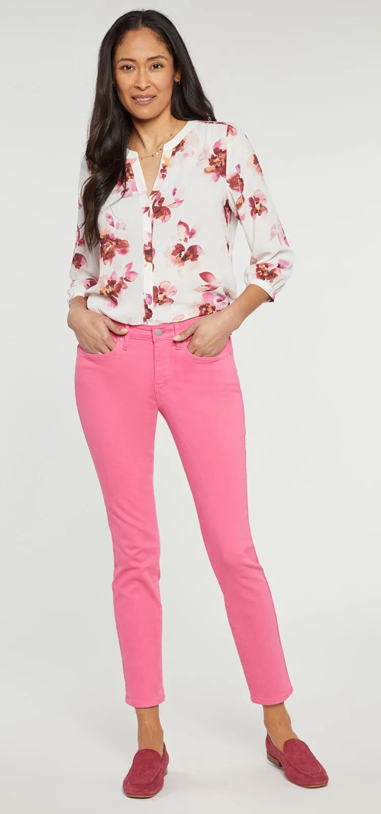 Alina Skinny Jeans Roze Premium Denim | Pink Peony