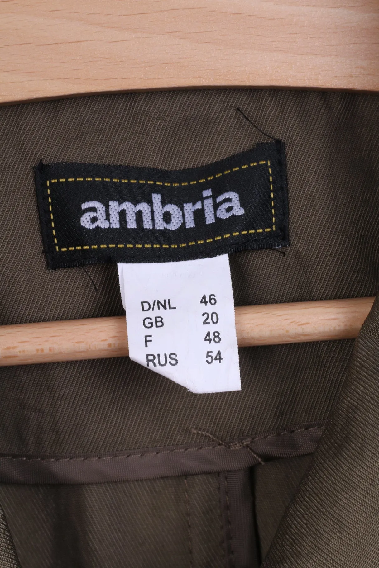 Ambria Womens 20 XXL Jacket Blazer Single Breasted Khaki Nylon Waterproof