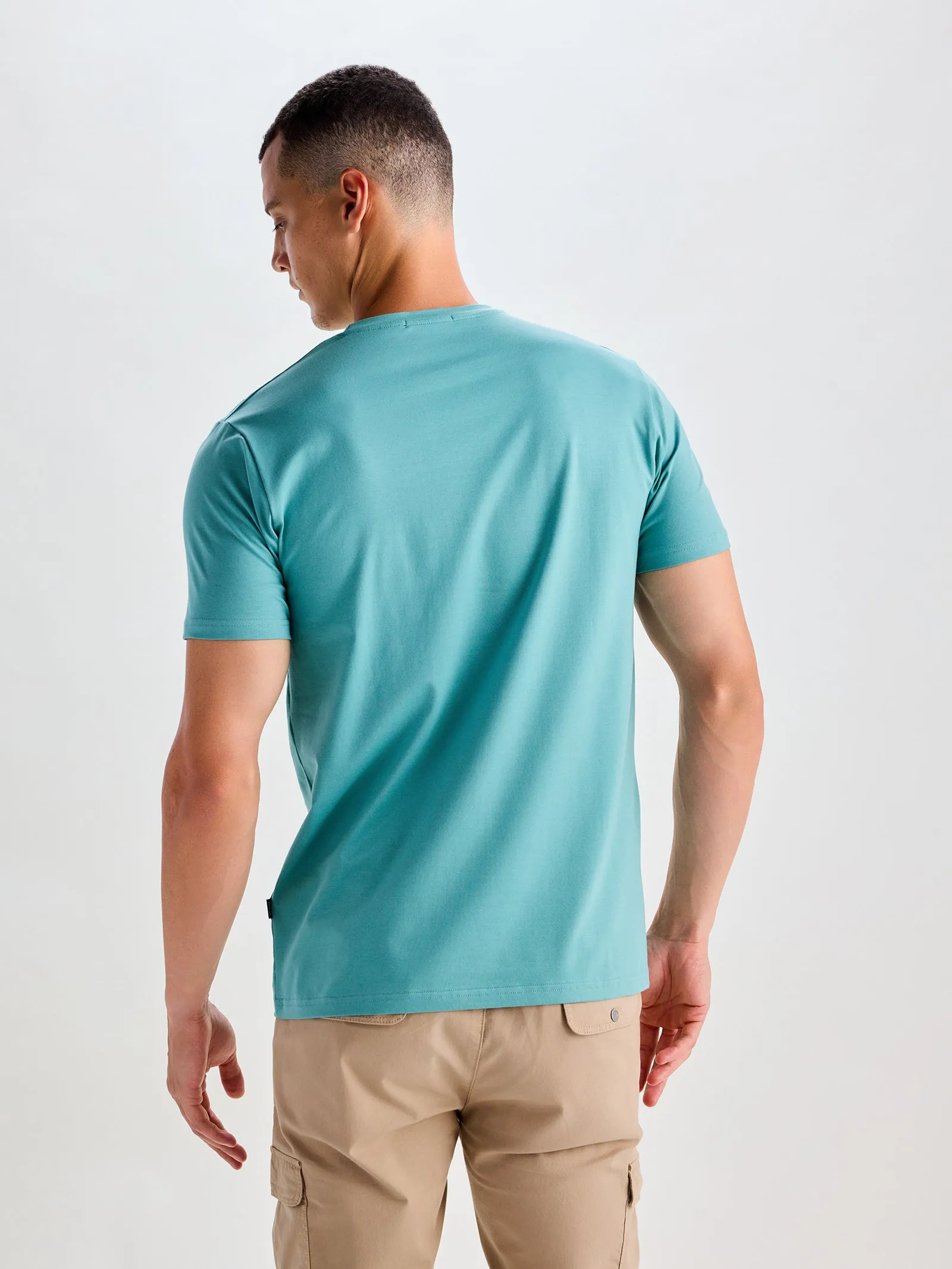 Aqua Green Supima Cotton Stretch T-Shirt