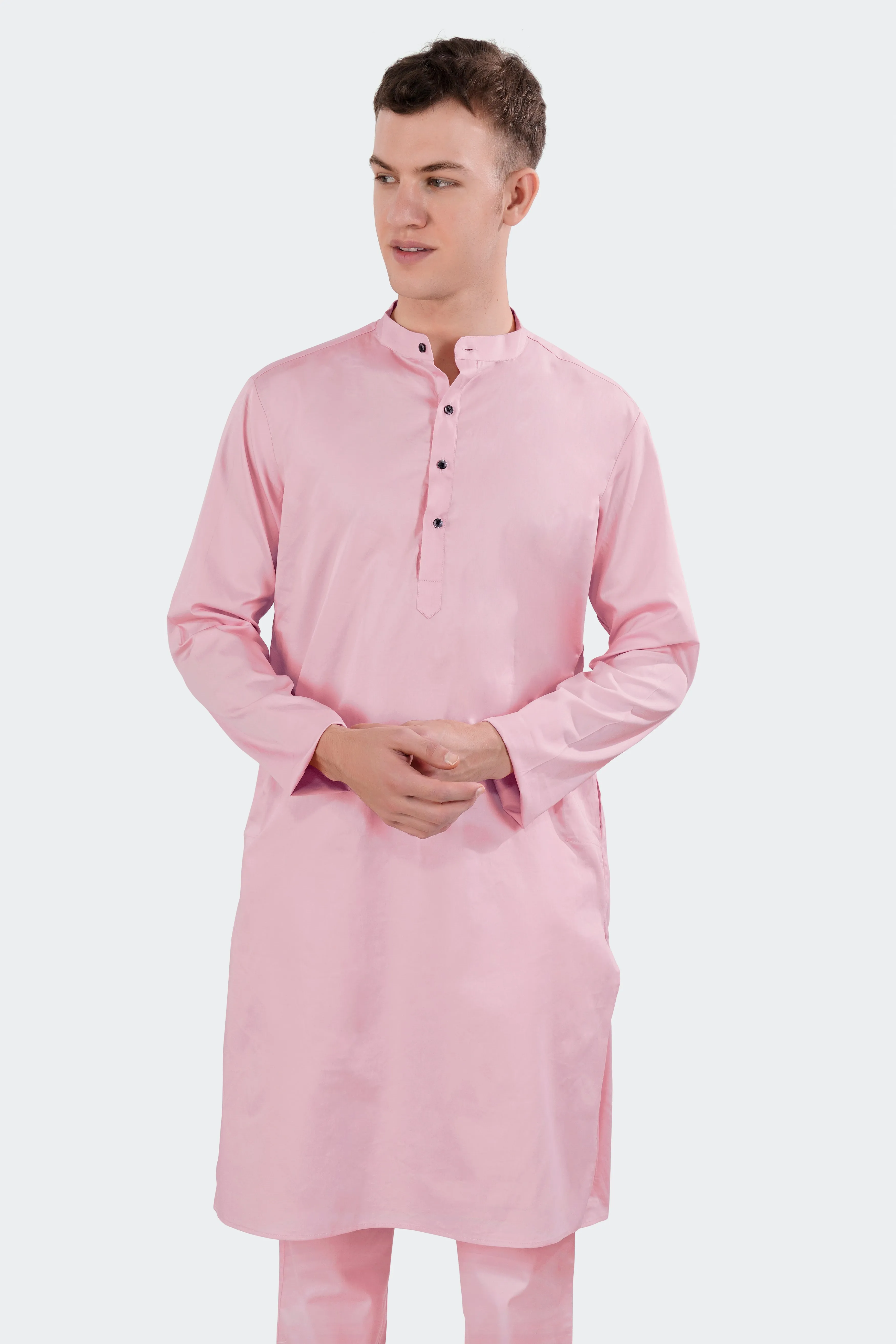 Azalea Pink Subtle Sheen Super Soft Premium Cotton Kurta Set