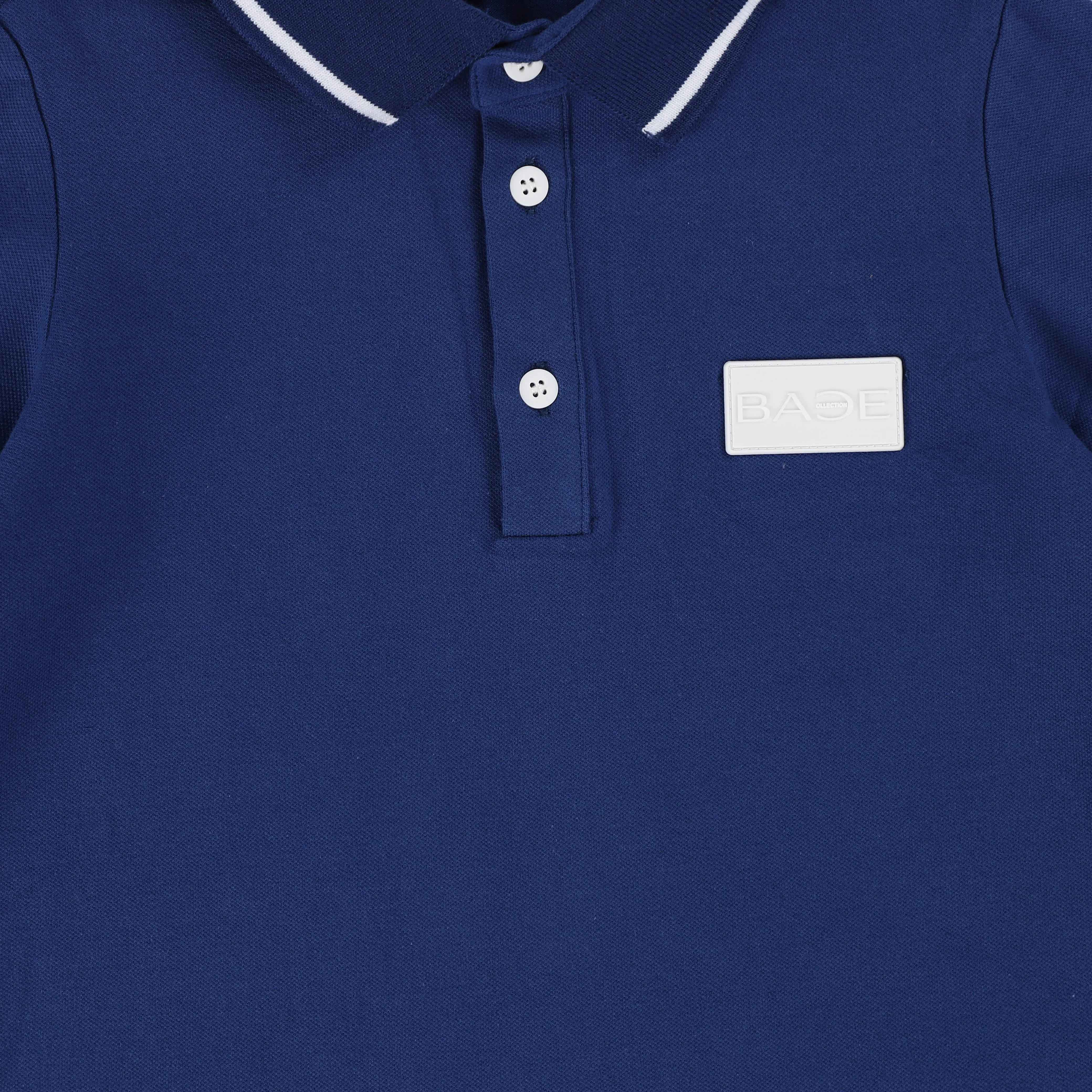 BACE COLLECTION BLUE PIQUE POLO [Final Sale]