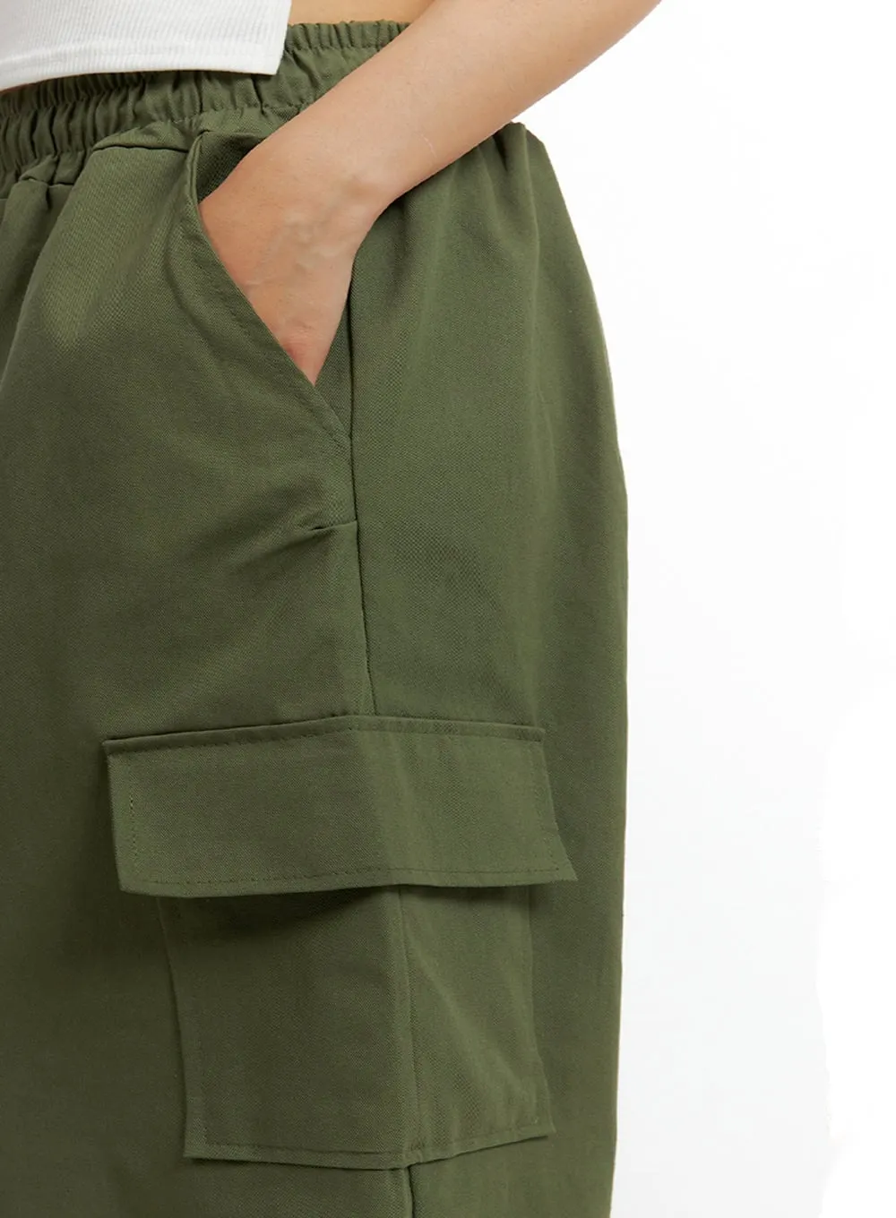 Banded String Baggy Cargo Pants IL419