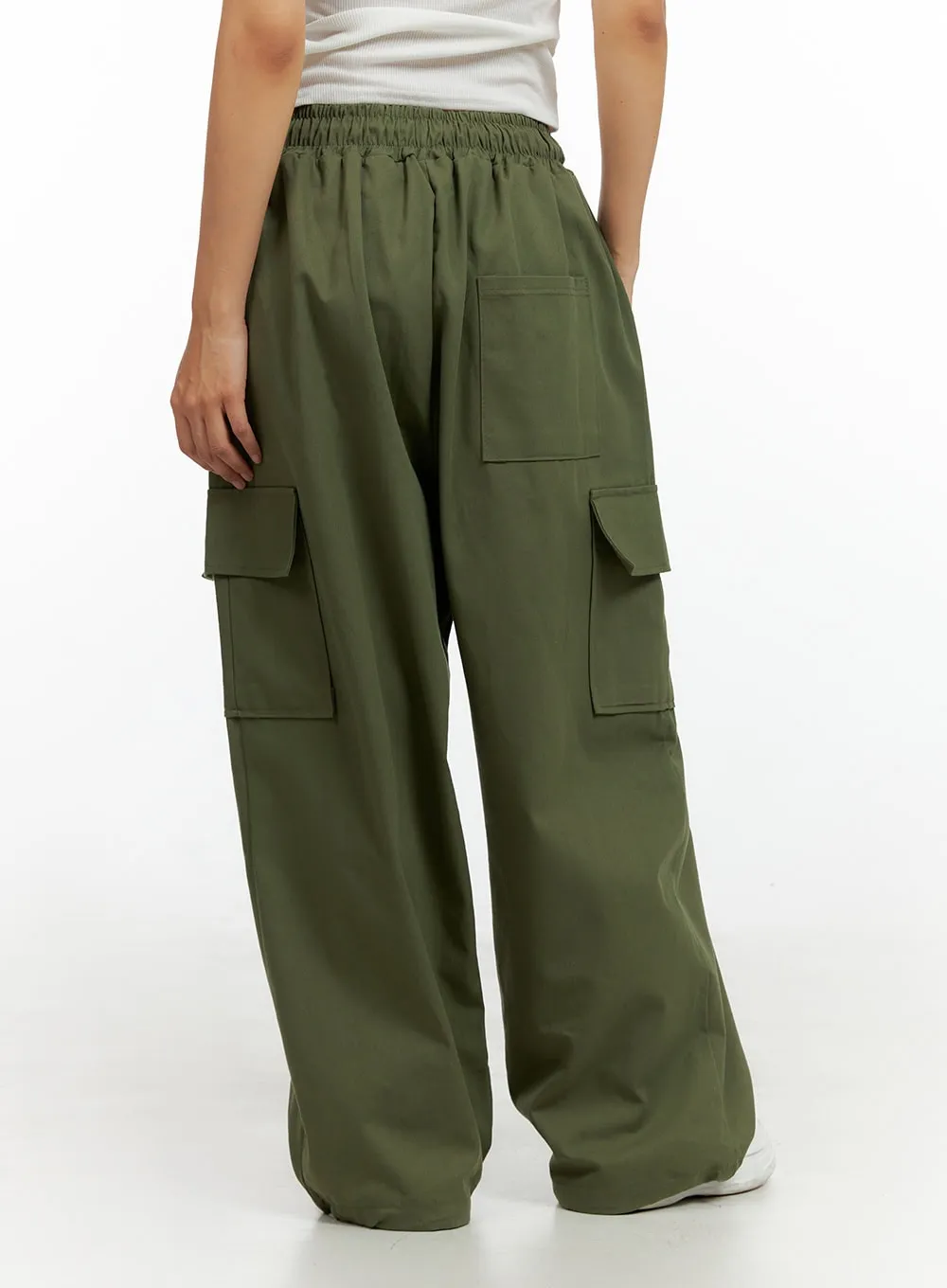 Banded String Baggy Cargo Pants IL419