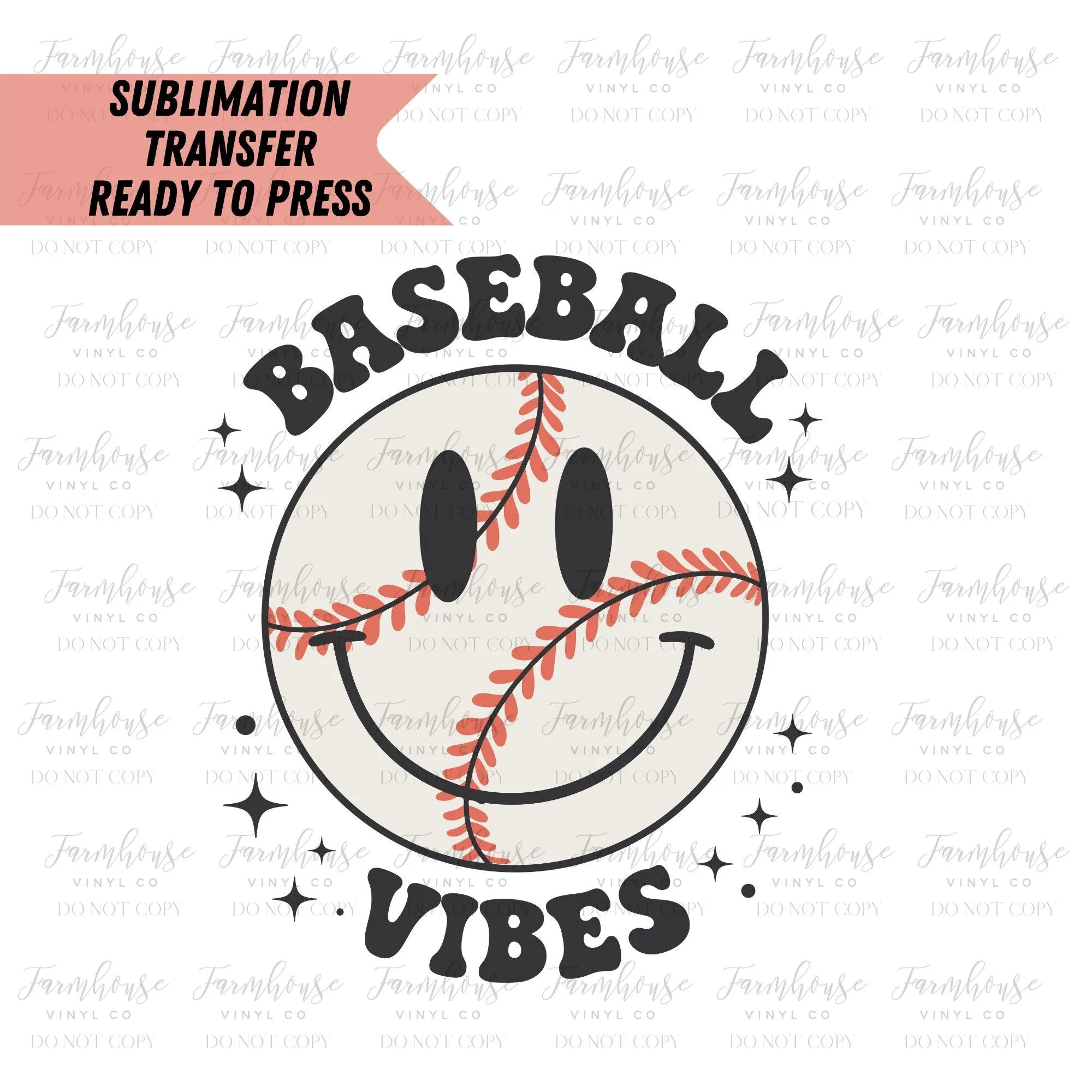 Baseball Vibes, Retro , Sublimation Transfer Prints, Ready to Press, Heat Transfer Design, Baseball Mom Design, Softball