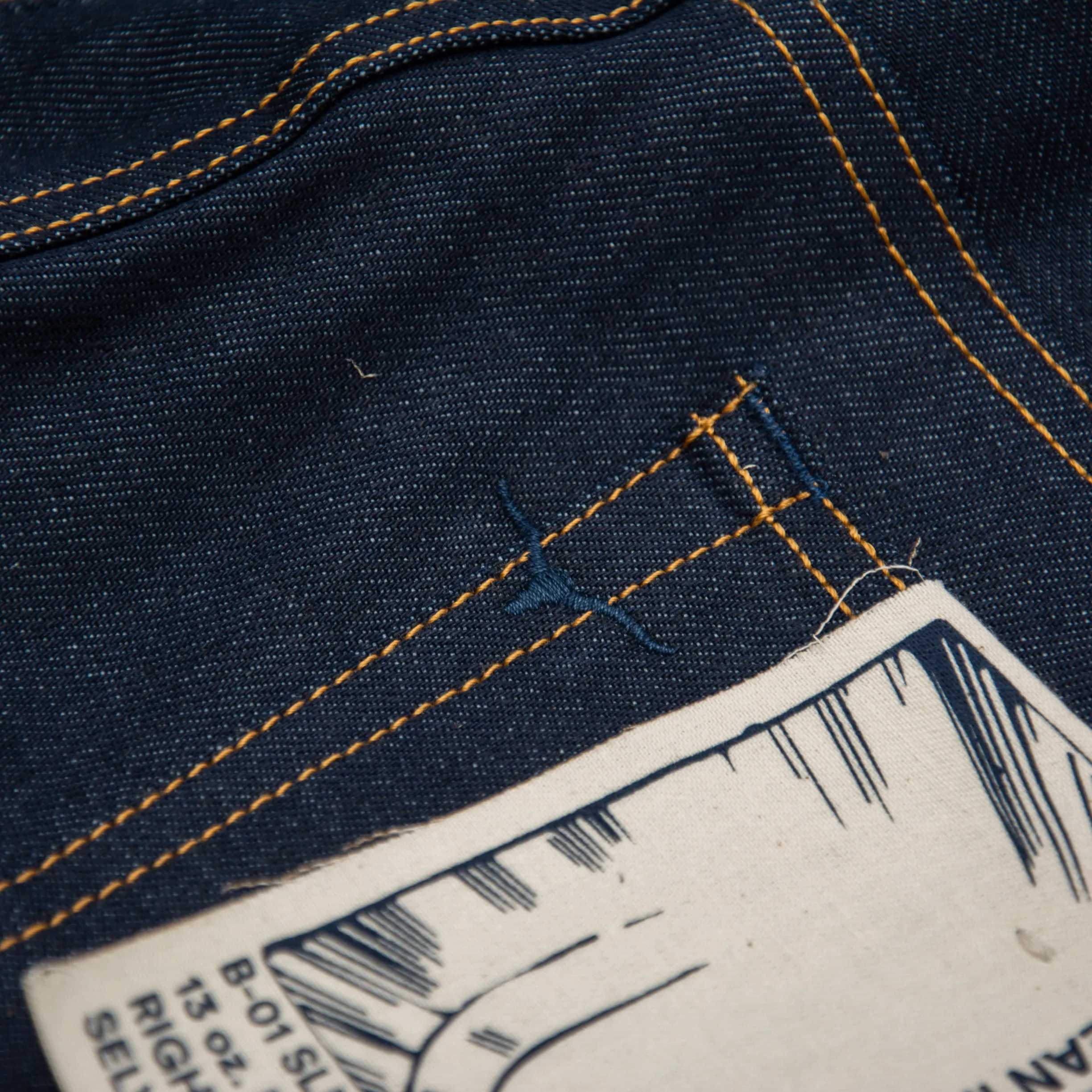 Benzak B-01 SLIM 13 oz. Candiani Eco Selvedge - Indigo