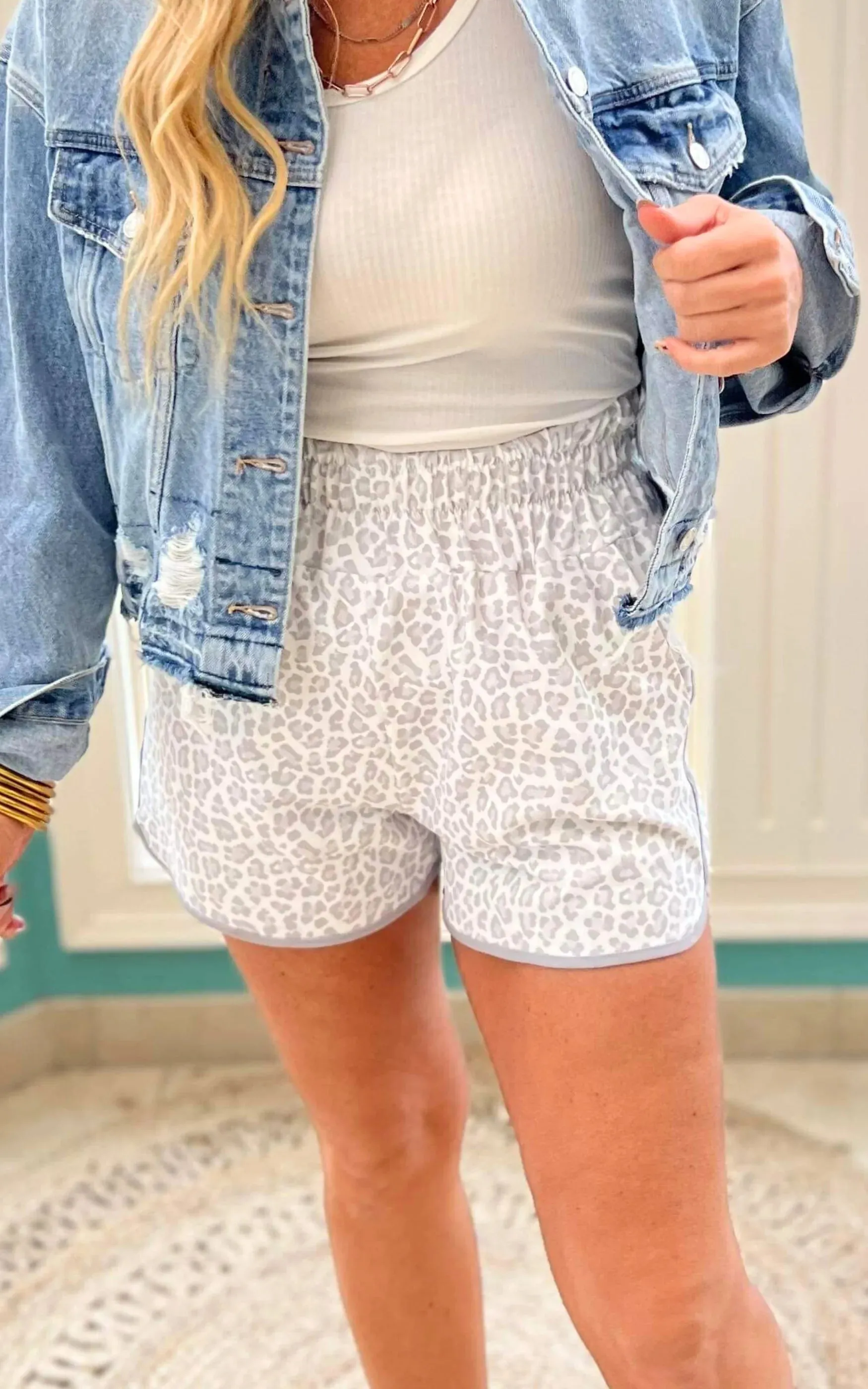 BHB Exclusive: Grey Leopard Day to Day Shorts