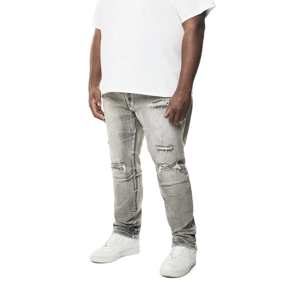 Big and Tall - Wave Effect Denim Jeans - Union Grey