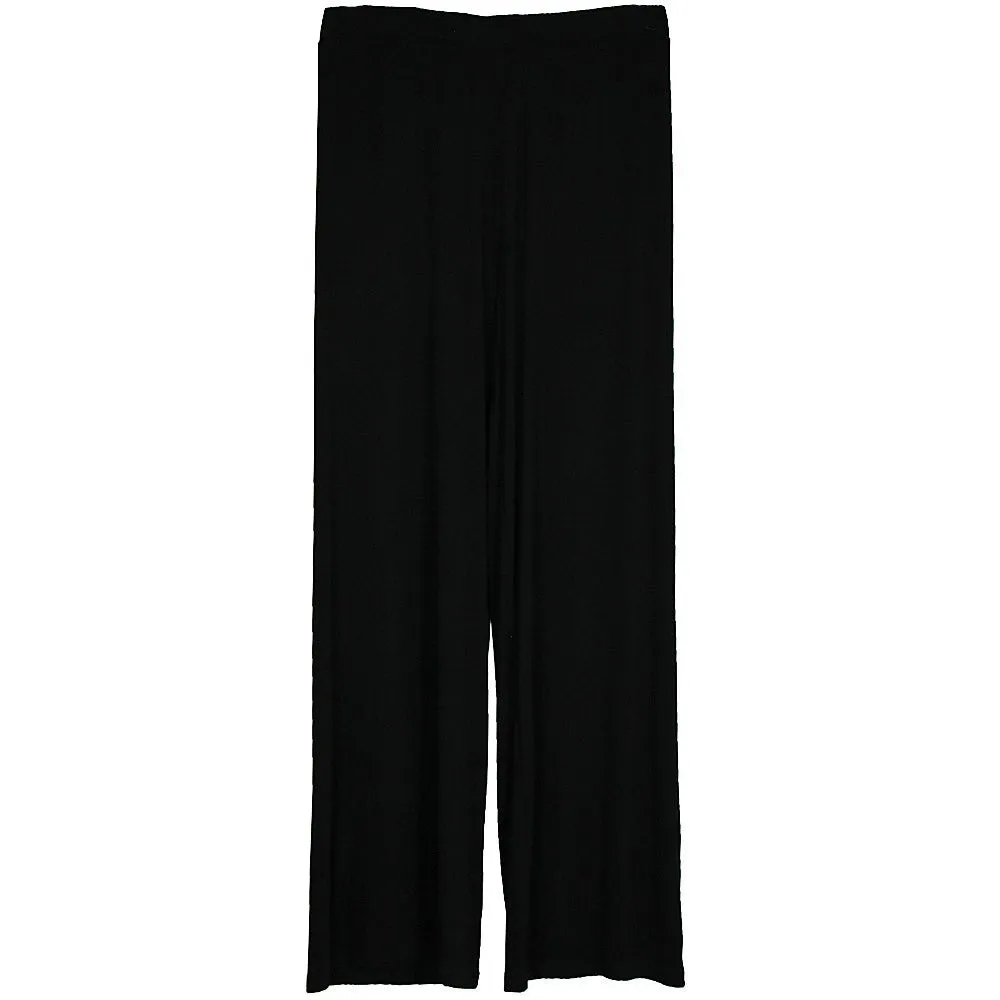 Black Bamboo Wide Leg Dress Pant