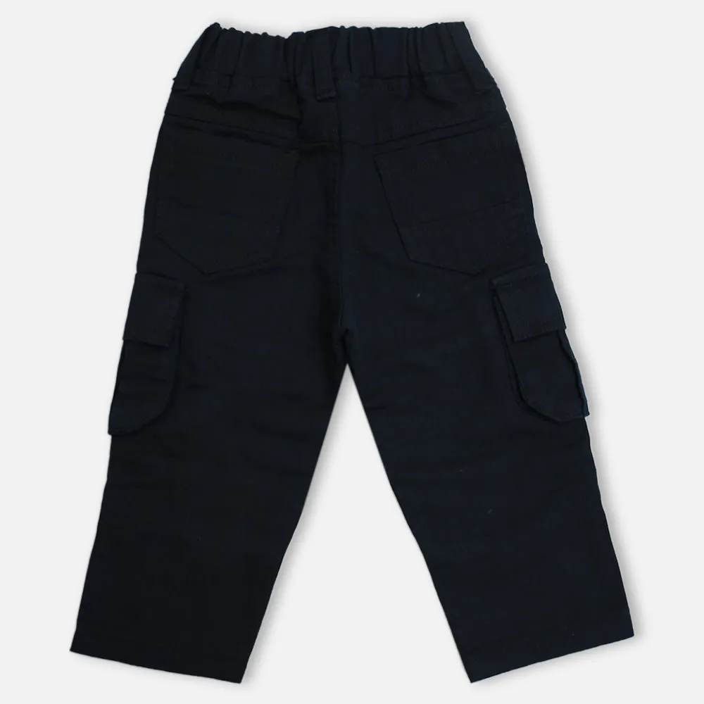 Black Elasticated Waist Cargo Pant