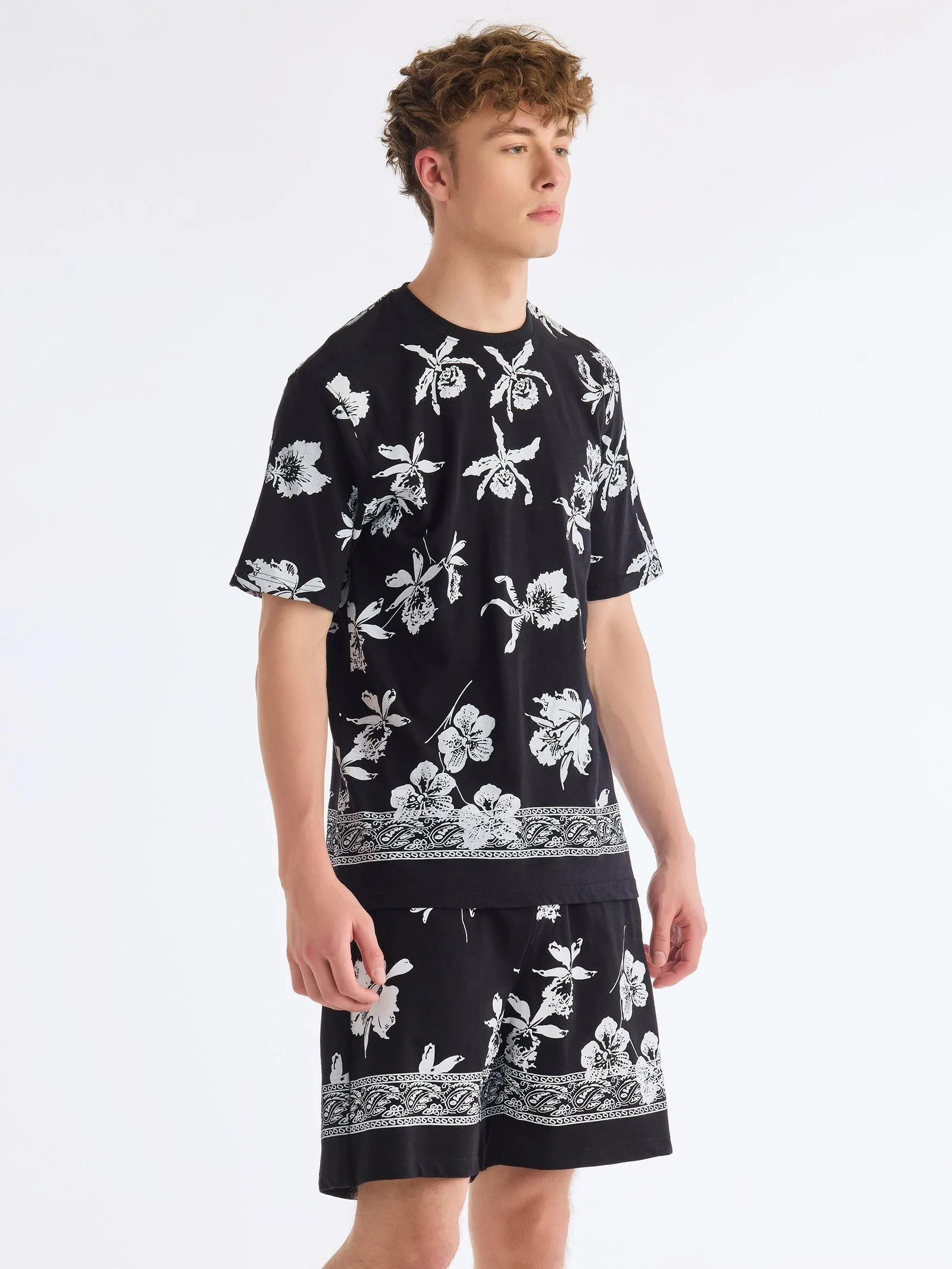 Black Printed Pure Cotton Co-Ords