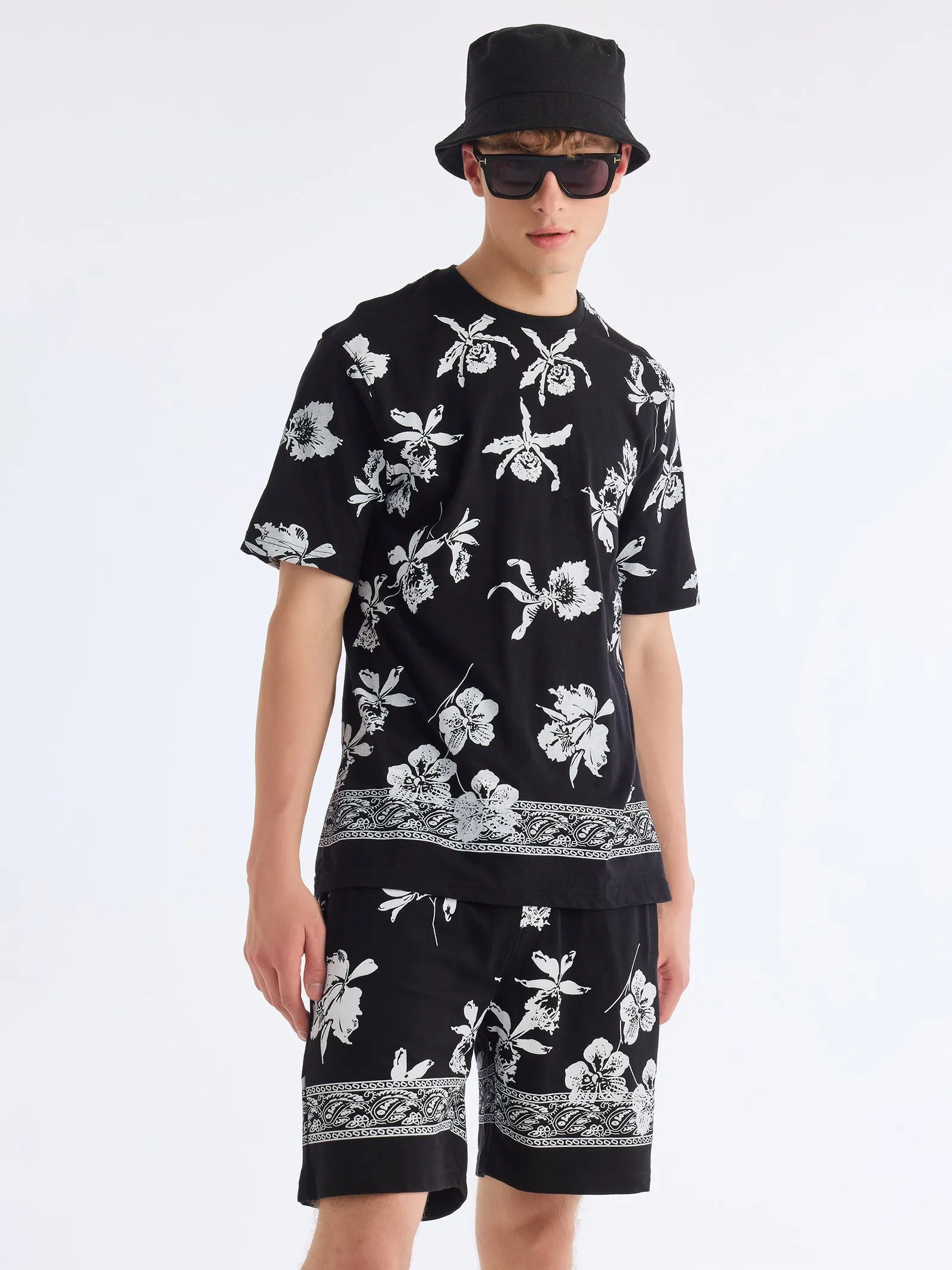 Black Printed Pure Cotton Co-Ords