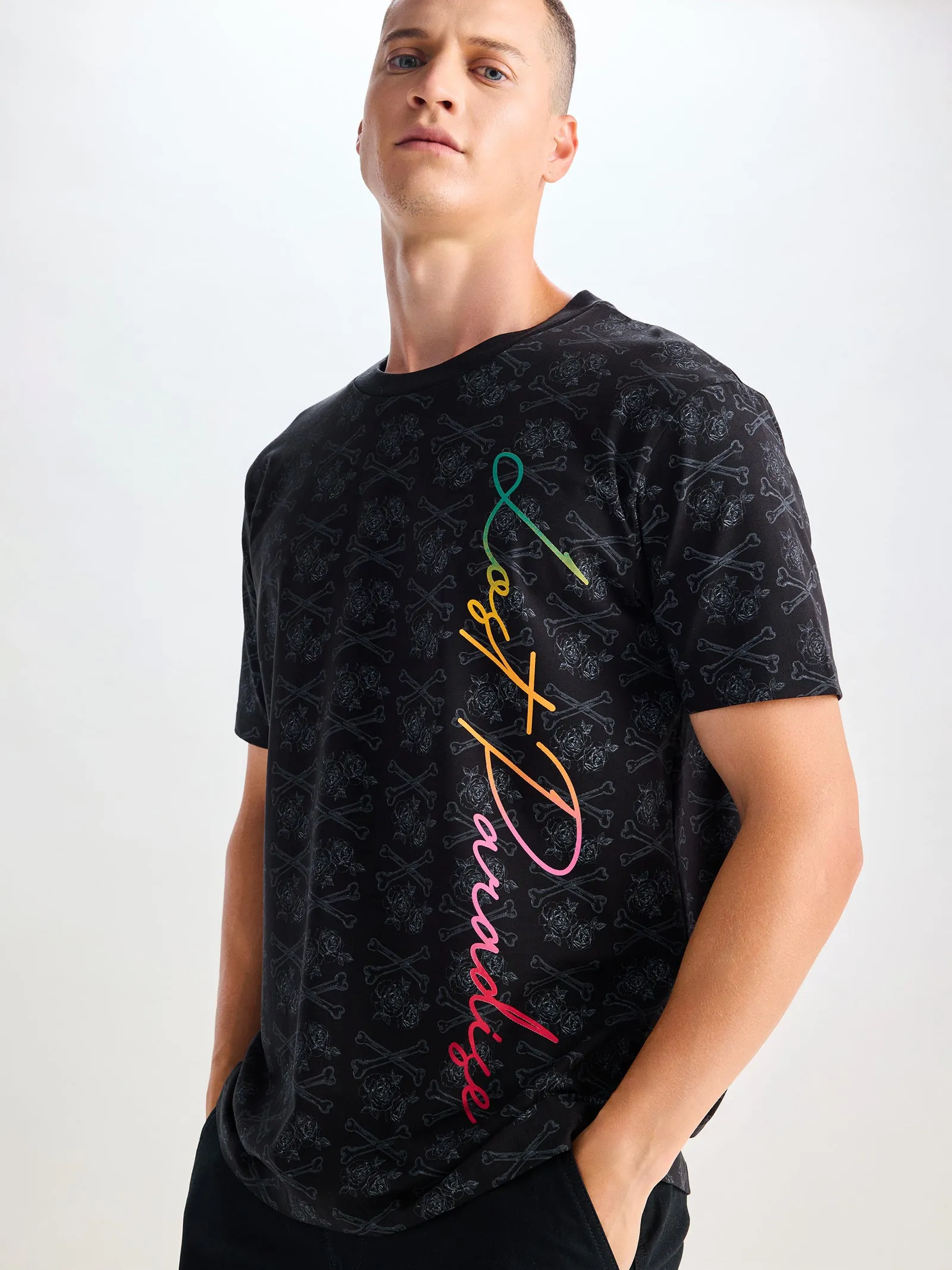 Black Relax Fit Supima Cotton Stretch T-Shirts