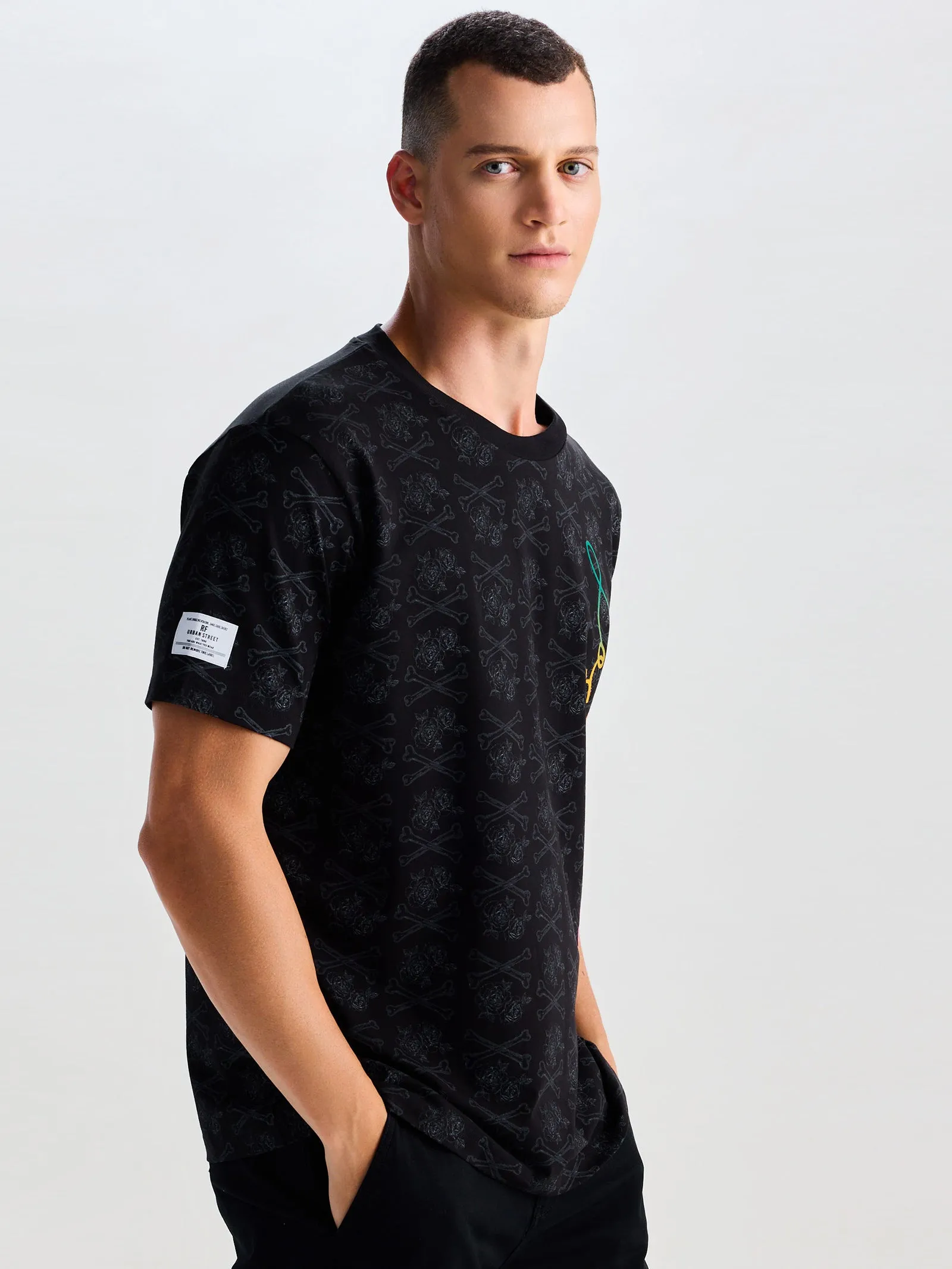 Black Relax Fit Supima Cotton Stretch T-Shirts