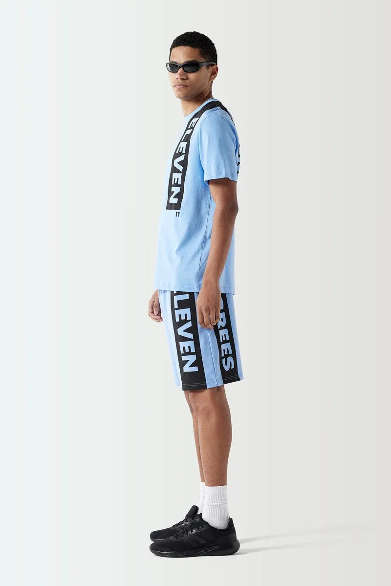 Block Graphic Sweat Shorts - Vista Blue