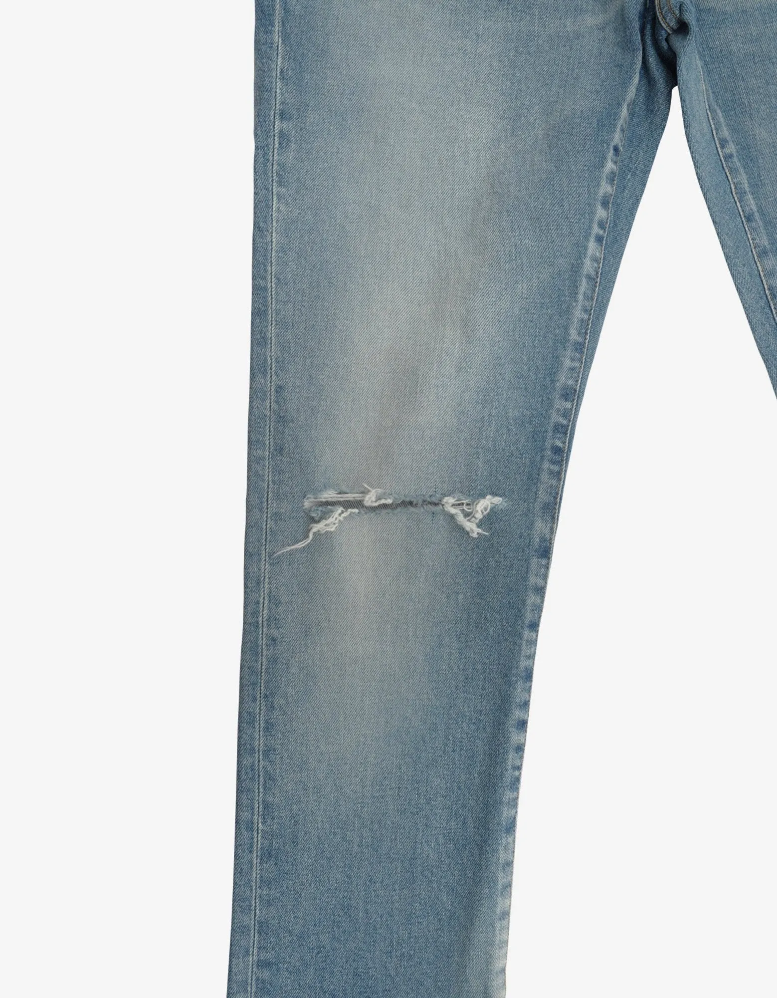 Blue Destroyed Knee Skinny Jeans -