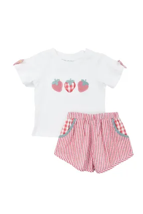 Boys Sweet Strawberries Shorts Set