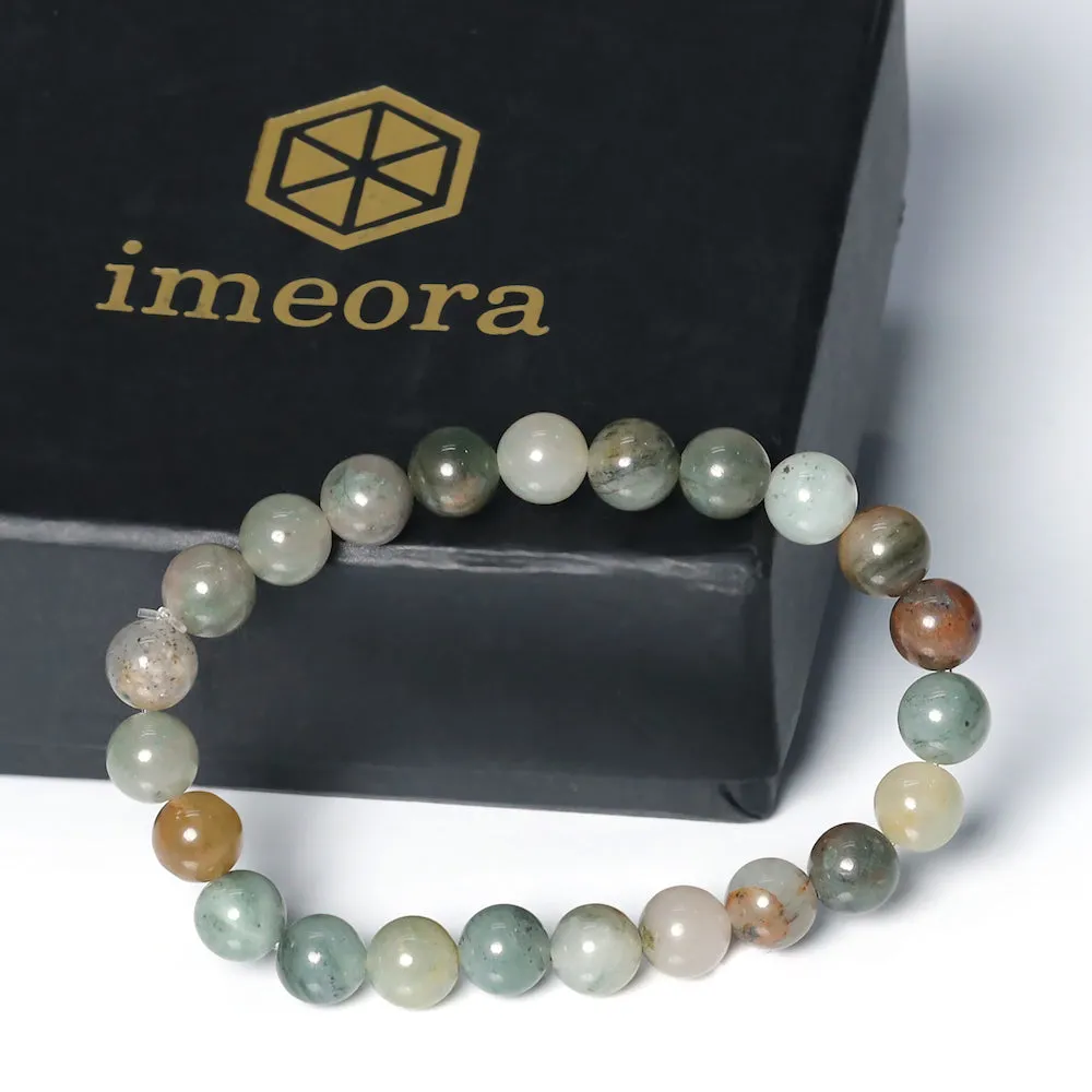 Certified Green Brown Agate 8mm Natural Stone Bracelet