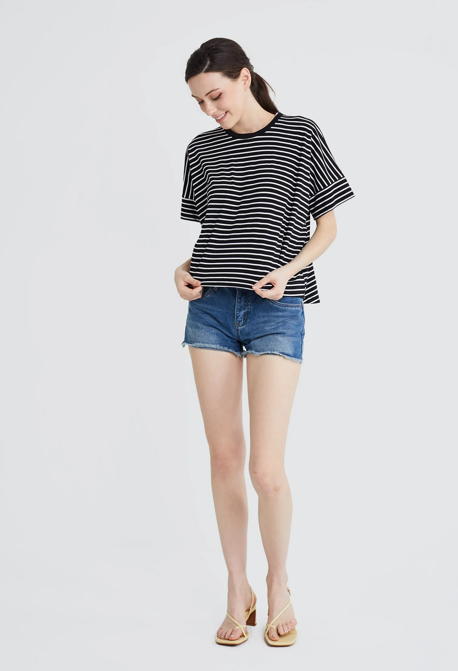 Chalk Striped Boxy Top