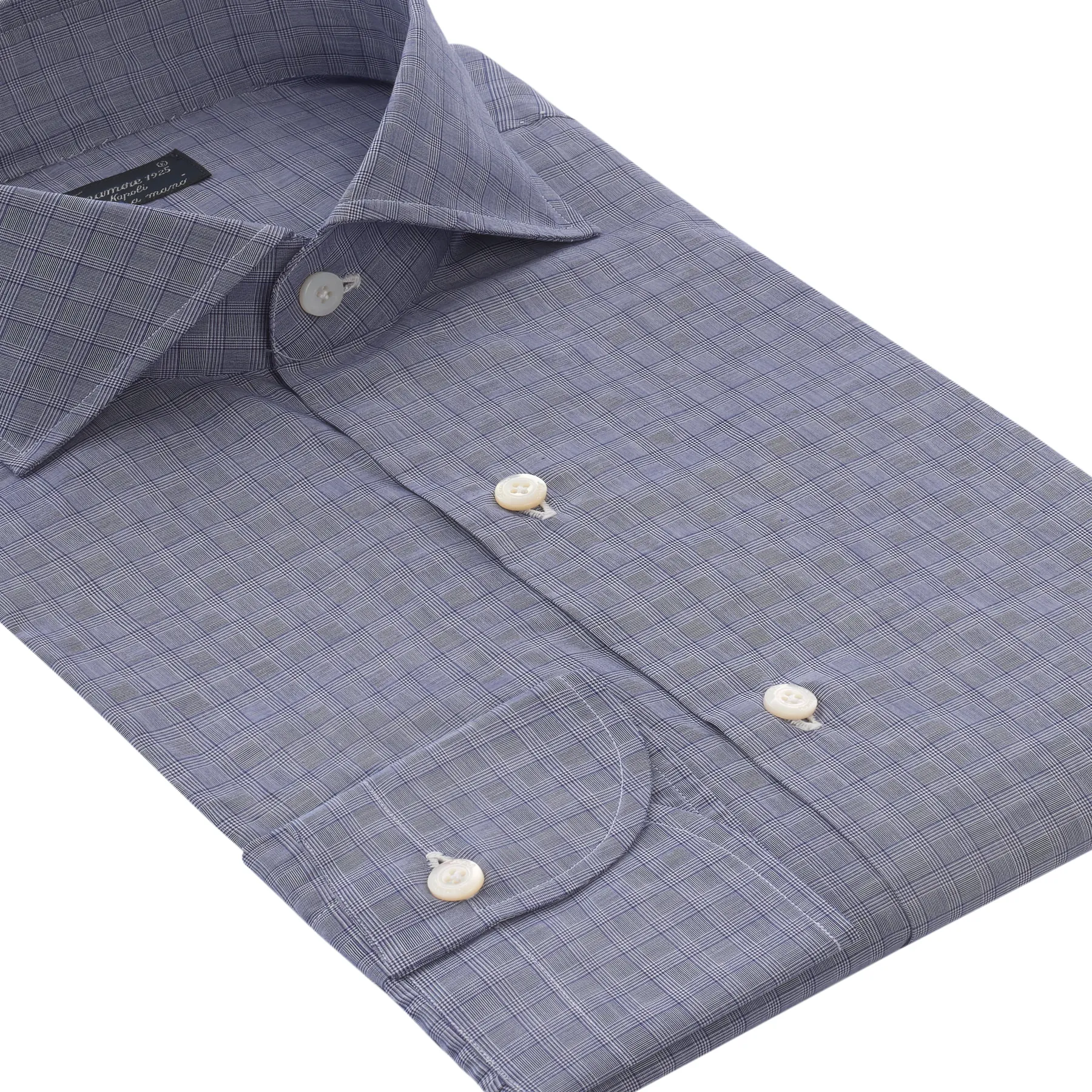 Checked Cotton Shirt in Blue