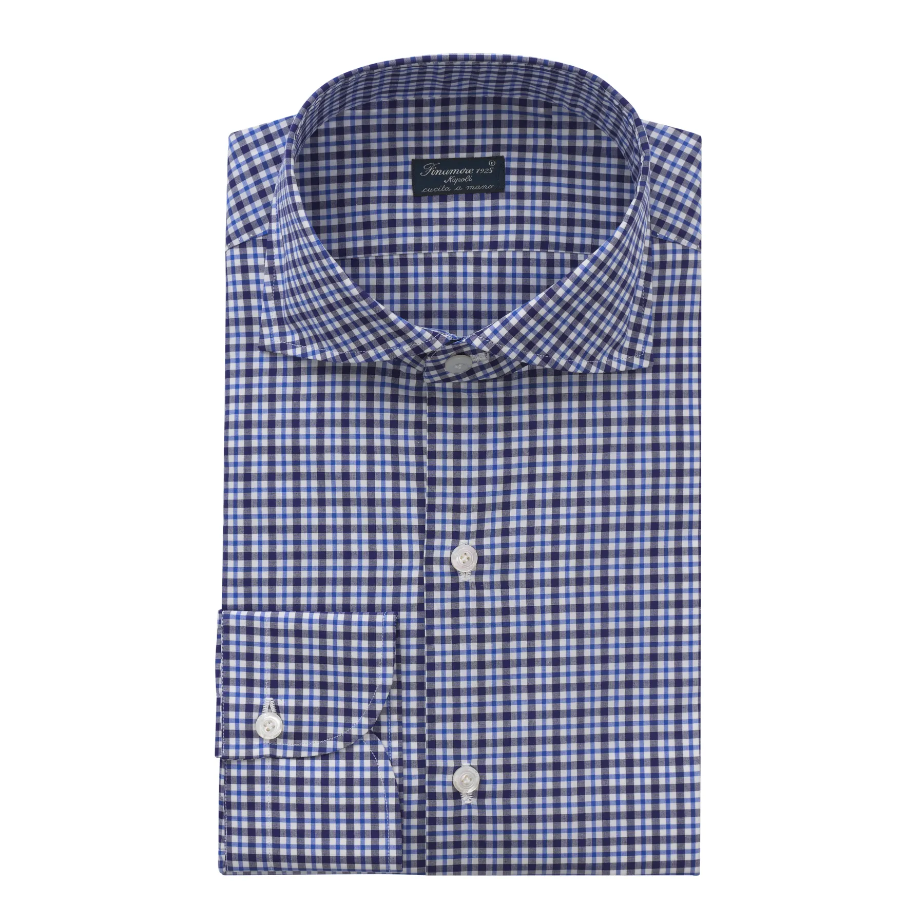 Checked Cotton Shirt in Blue