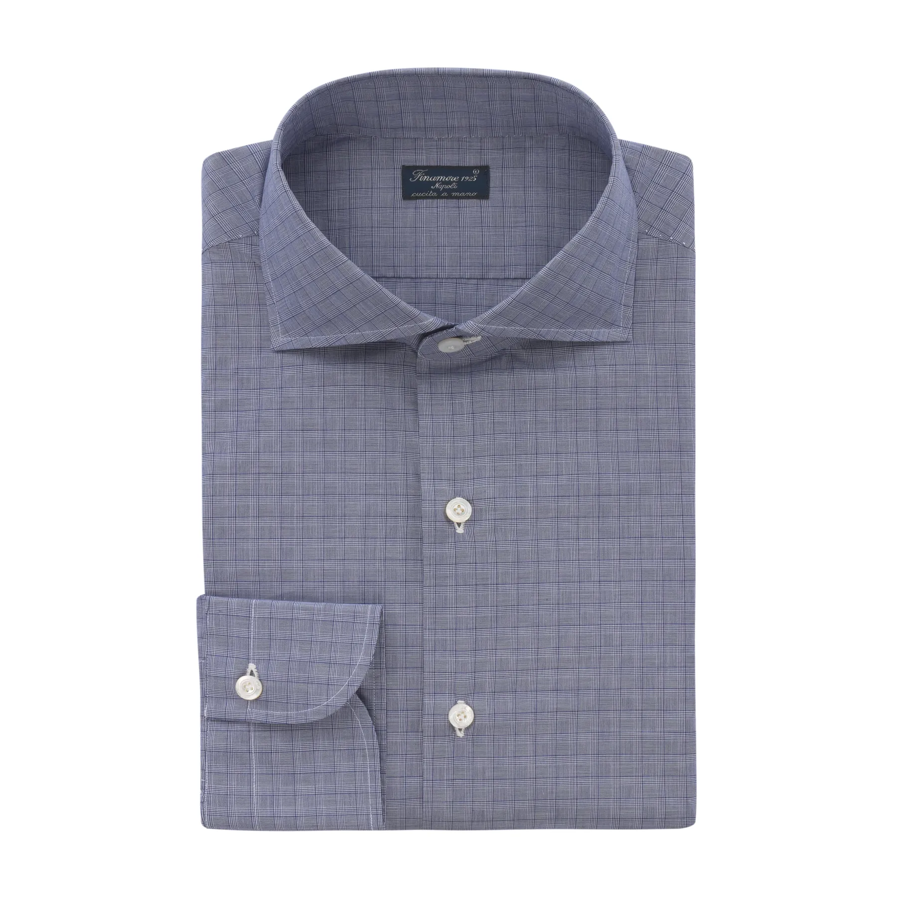 Checked Cotton Shirt in Blue