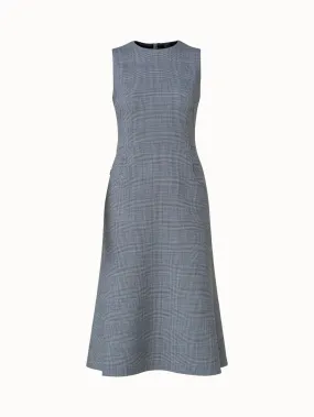 Checked Wool Double-Face Midi Dress