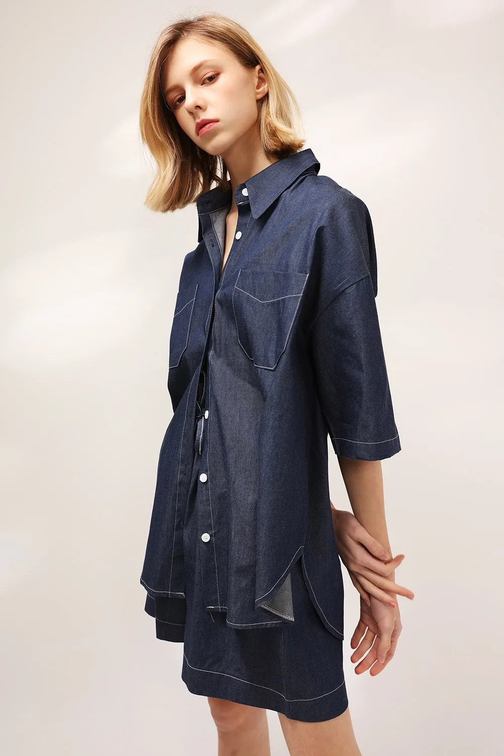 Chloe Boyfriend Fit Denim Shirt