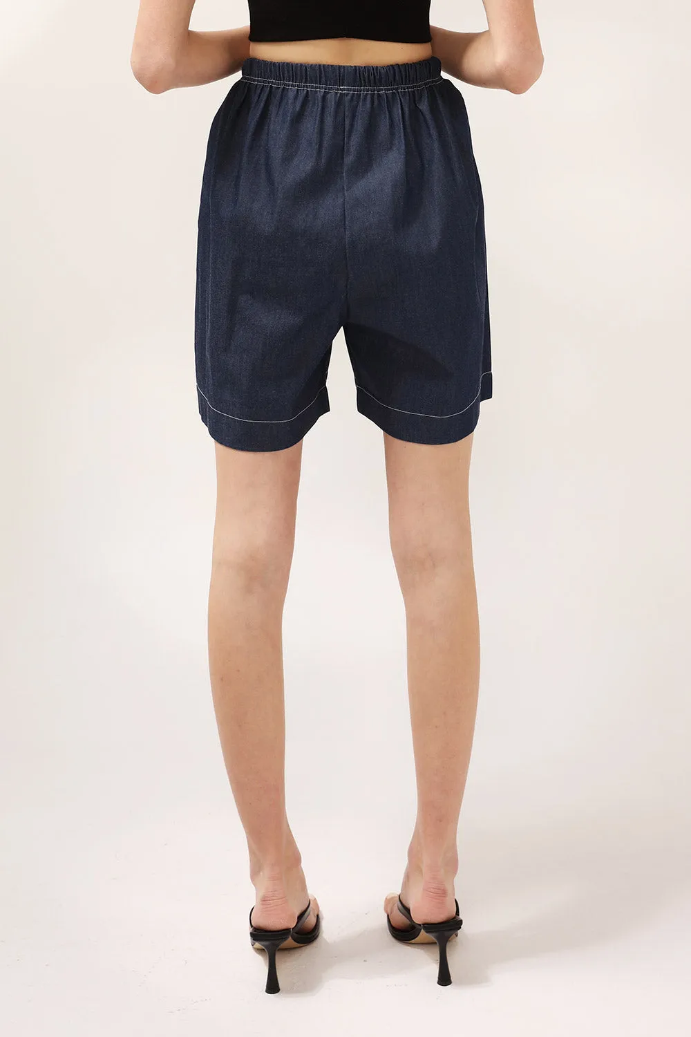 Chloe Drawstring Denim Shorts