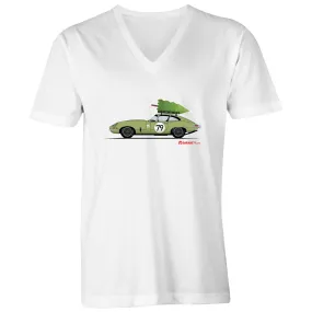 Christmas Jaguar E-Type Series Mens V-Neck Tee