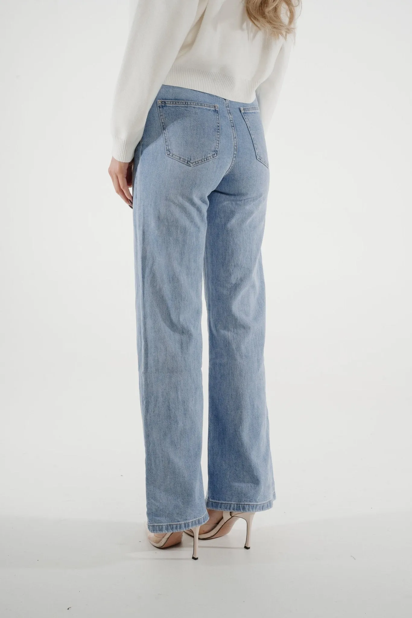 Cindy Wide Leg Jean In Light Wash