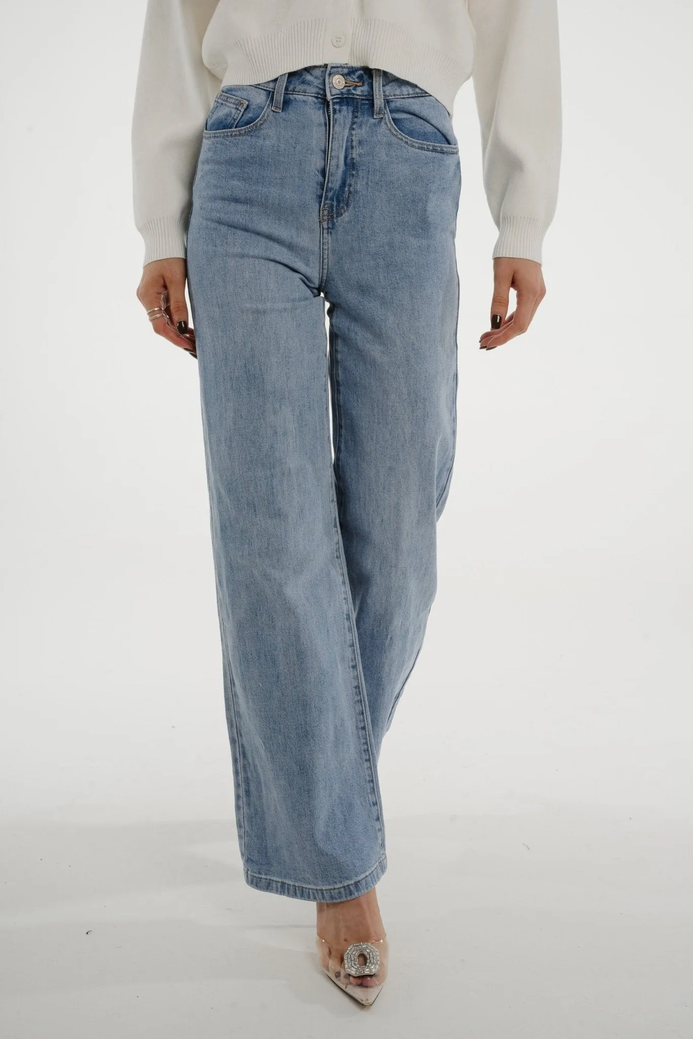 Cindy Wide Leg Jean In Light Wash