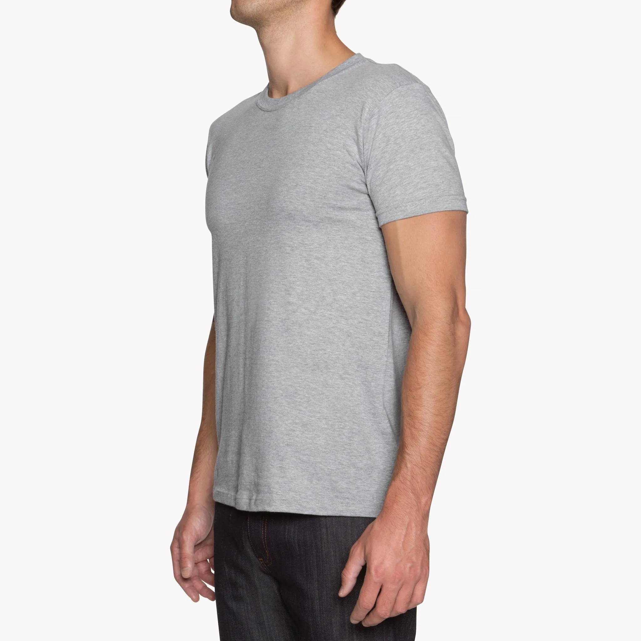 Circular Knit T-Shirt - Heather Grey‎