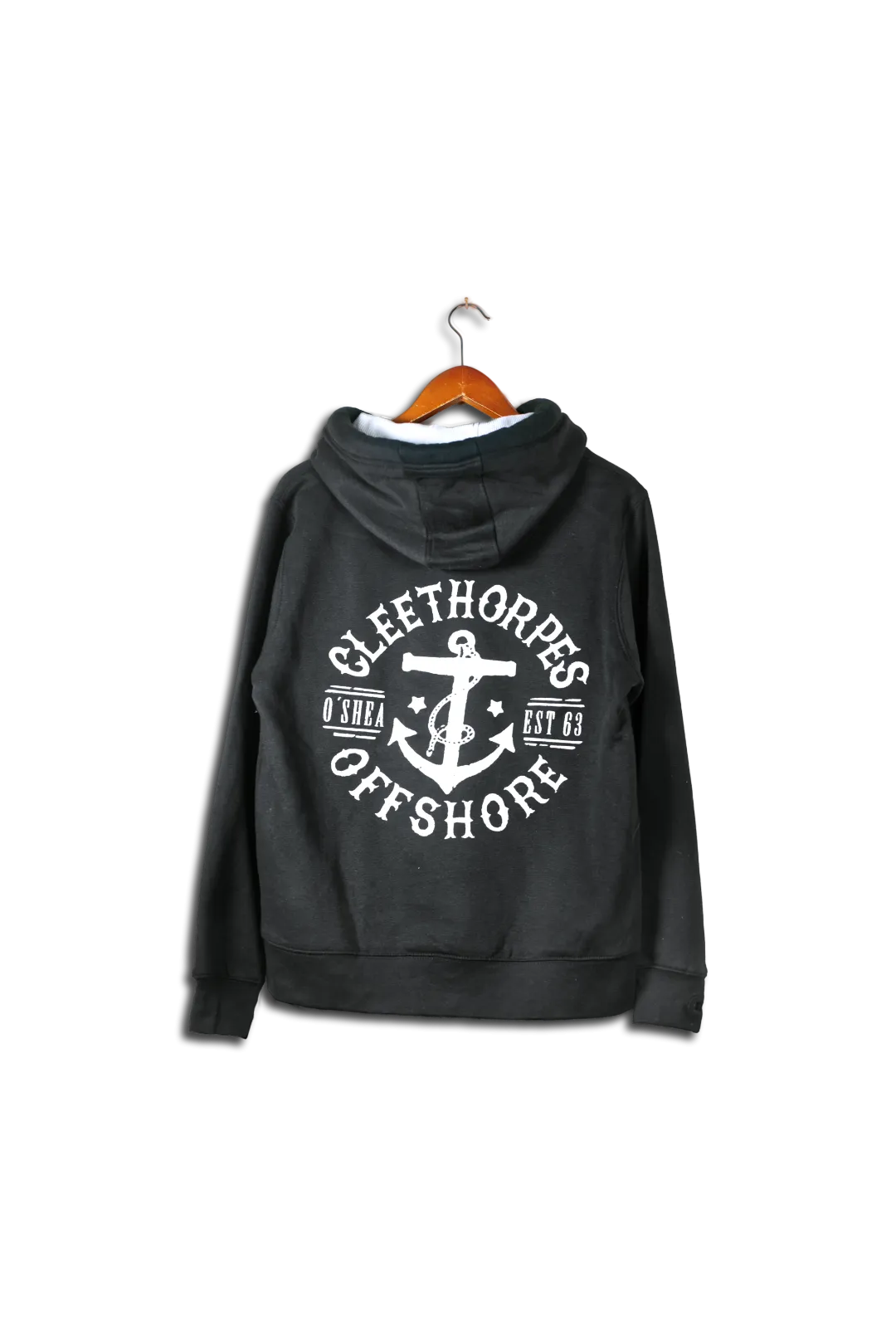 Cleethorpes-= Black = Zipped Hoody - Offshore