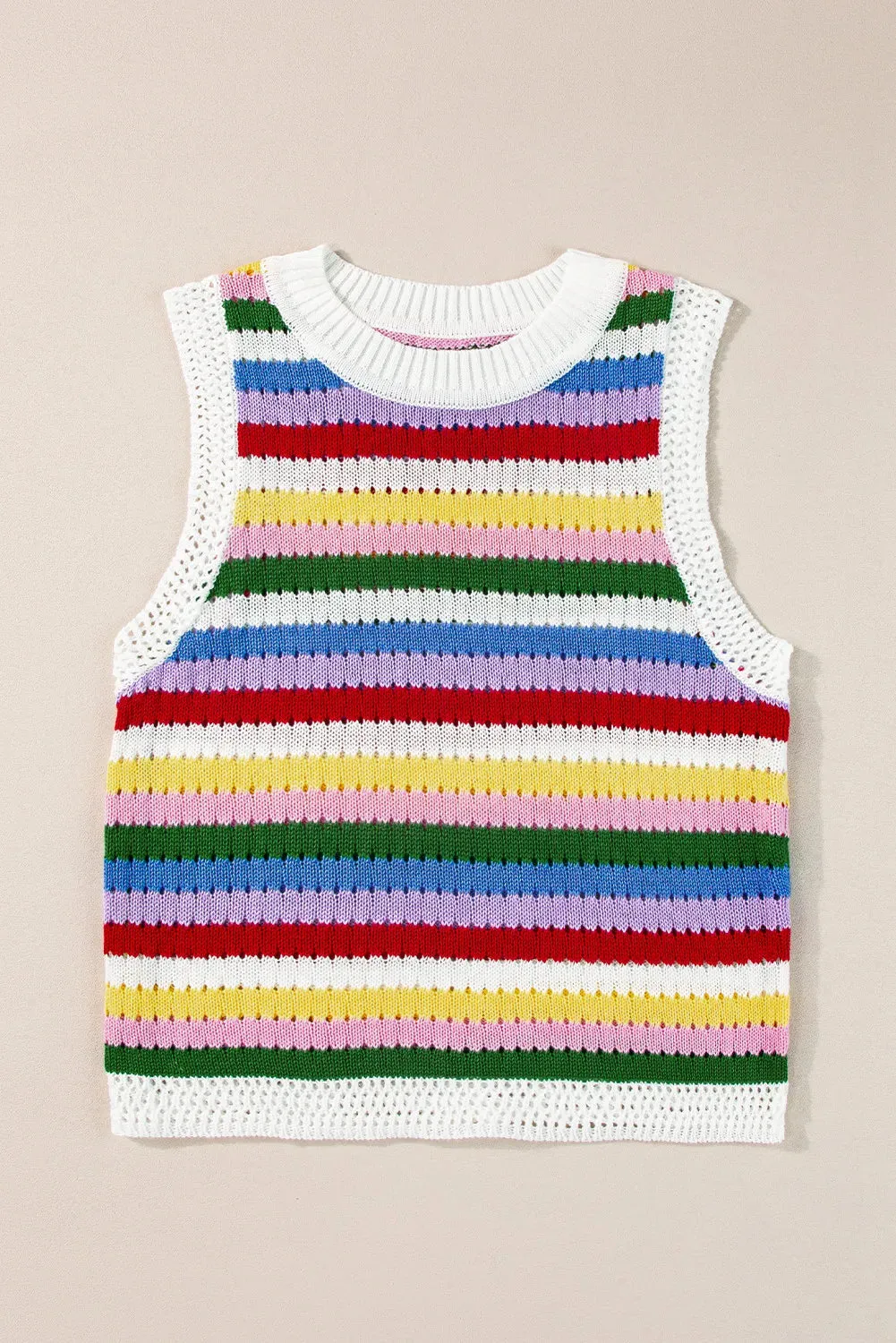 Contrast Round Neck Sweater Vest