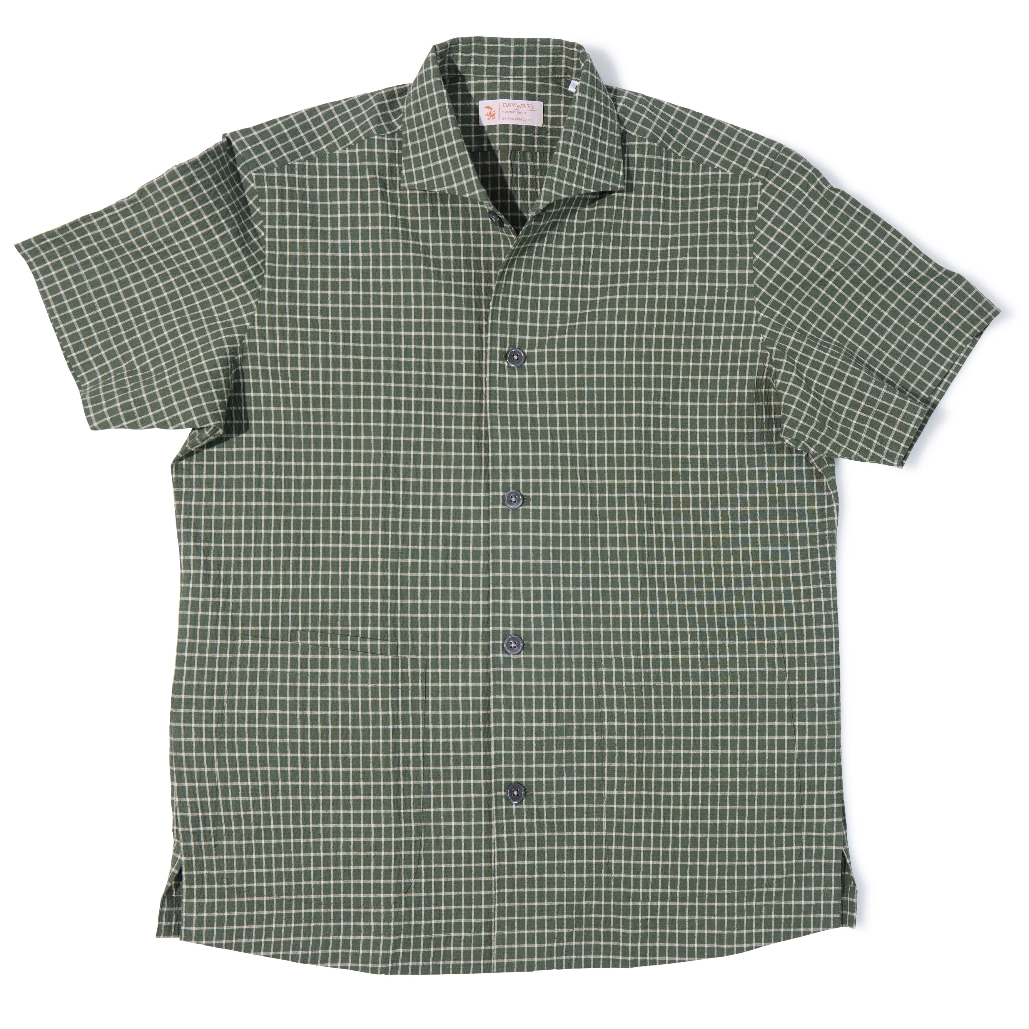 Cotton Seersucker Check Holiday Shirt