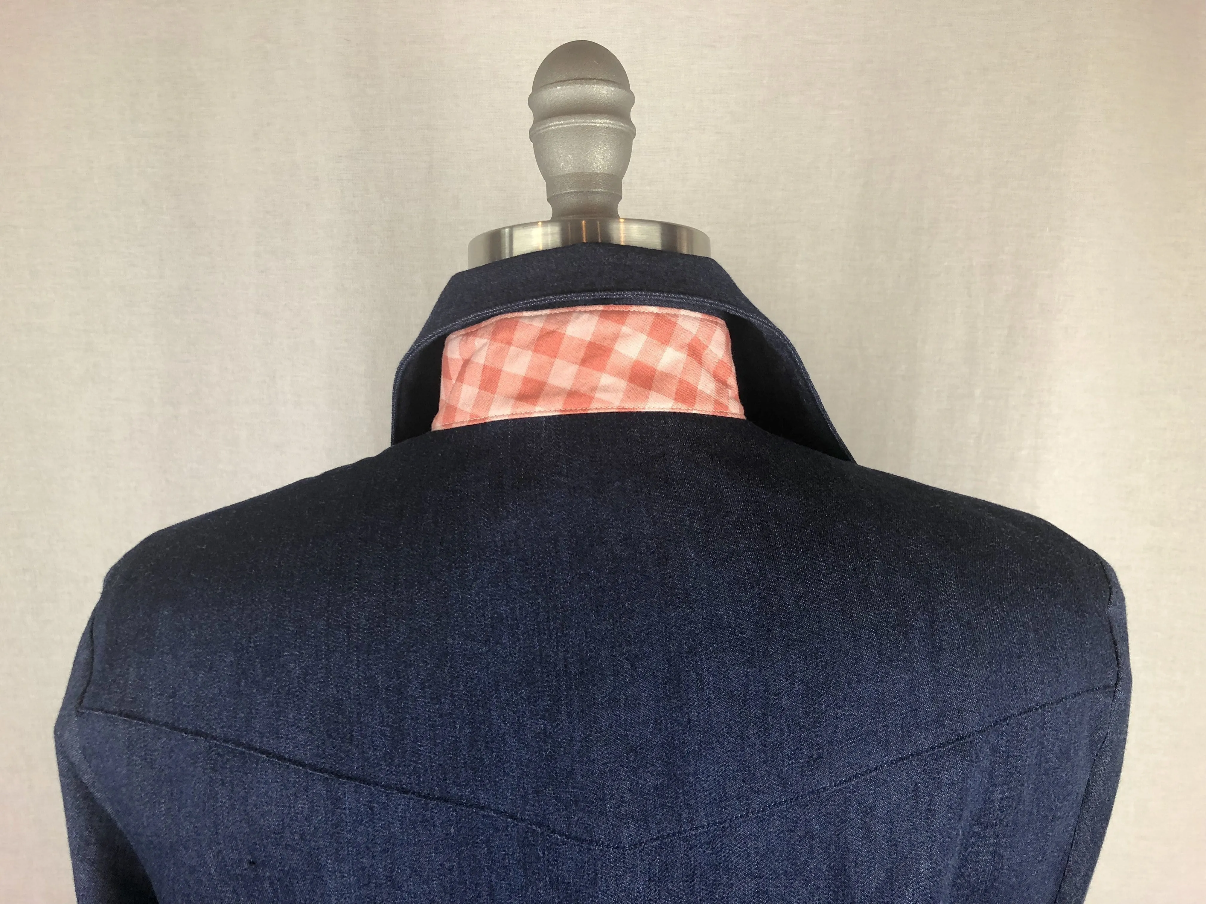 CR Tradition Dark Denim with Peach Gingham