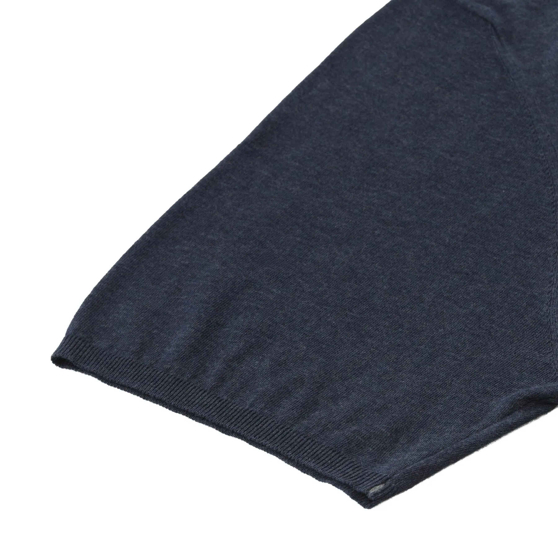 Crew-Neck Cotton Denim Blue T-Shirt